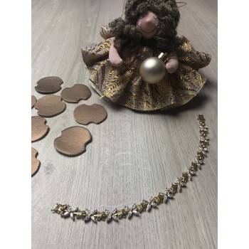 Sky Jewelry Браслет серебро в позолоте с фианитами