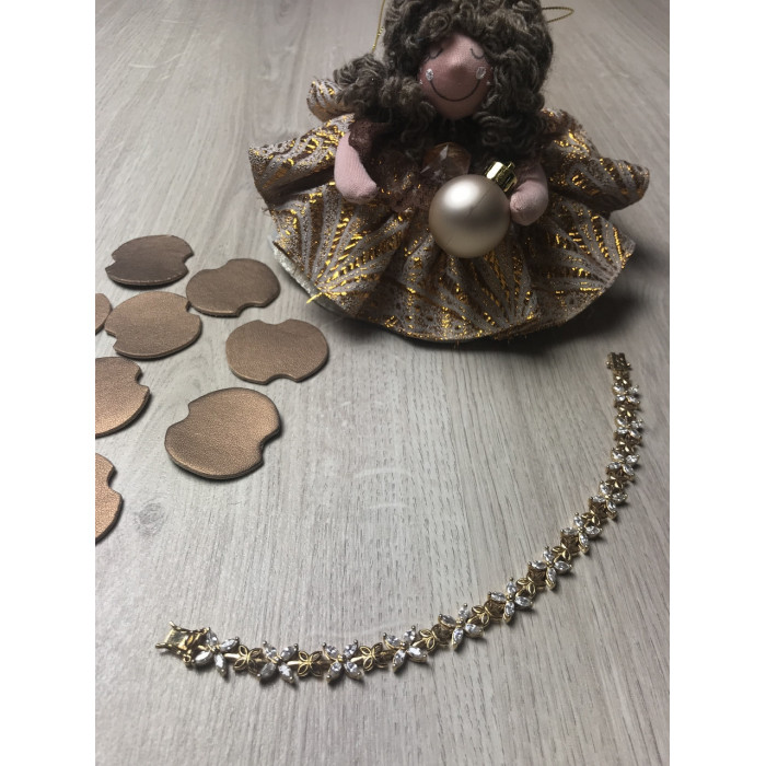 Sky Jewelry Браслет серебро в позолоте с фианитами