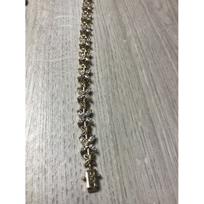 Sky Jewelry Браслет серебро в позолоте с фианитами