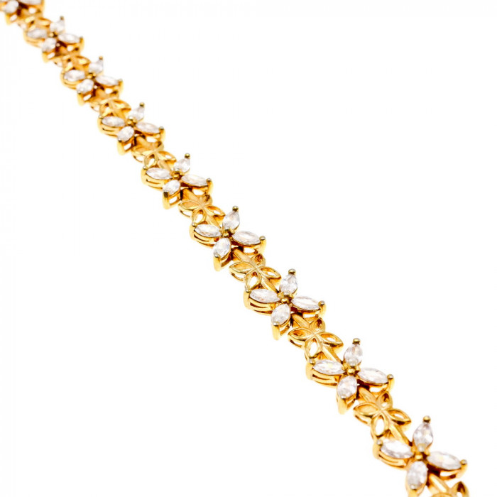 Sky Jewelry Браслет серебро в позолоте с фианитами