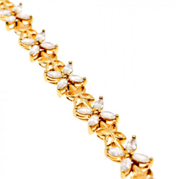 Sky Jewelry Браслет серебро в позолоте с фианитами