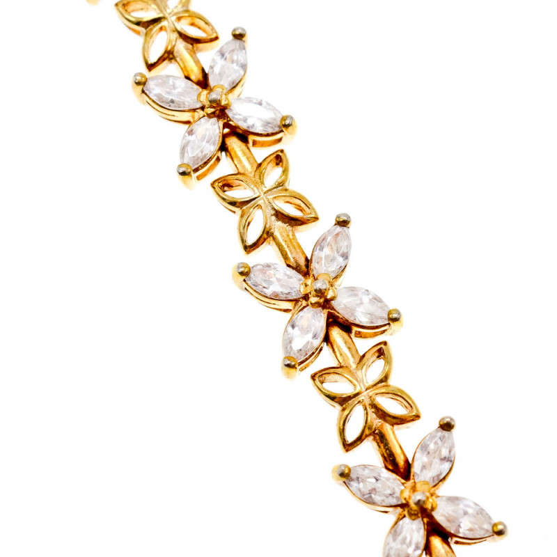 Sky Jewelry Браслет серебро в позолоте с фианитами