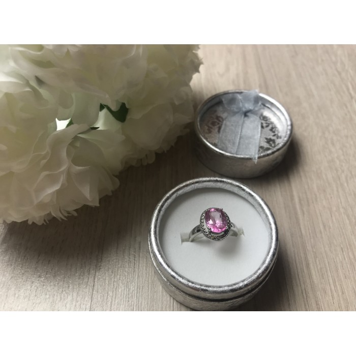 Sky Jewelry Серебряное кольцо 925 проба с розовой Шпинелью