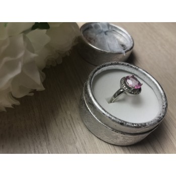 Sky Jewelry Серебряное кольцо 925 проба с розовой Шпинелью