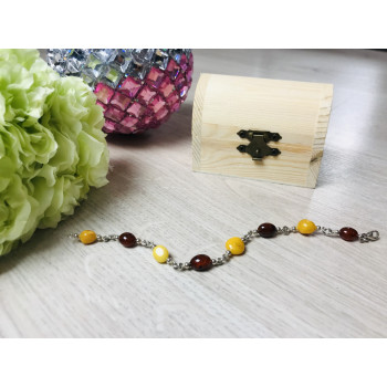 Sky Jewelry Серебряный браслет с янтарем