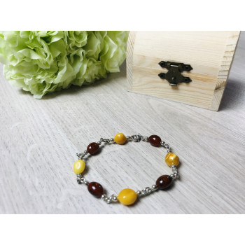 Sky Jewelry Серебряный браслет с янтарем