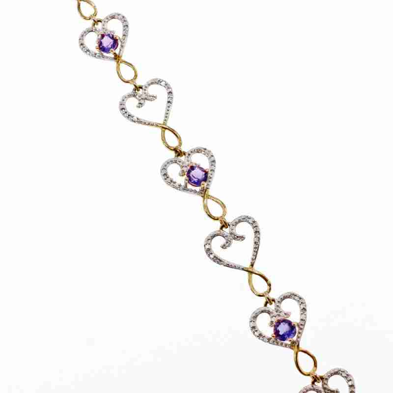 Sky Jewelry Браслет серебро в позолоте с аметистом