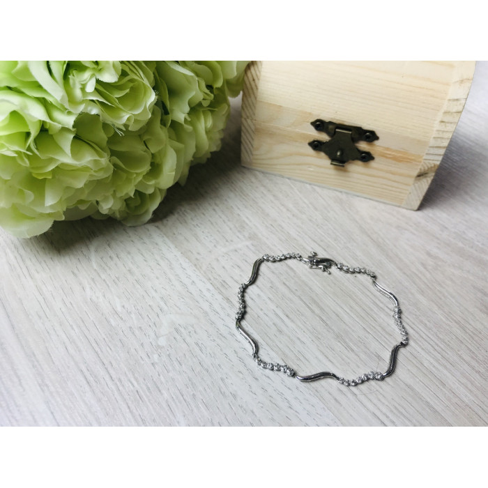 Sky Jewelry Серебряный браслет с камушками бесцветный топаз