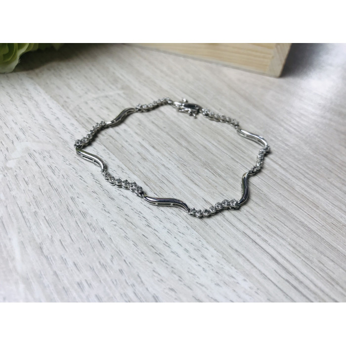 Sky Jewelry Серебряный браслет с камушками бесцветный топаз