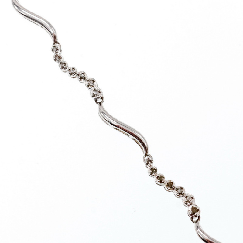 Sky Jewelry Серебряный браслет с камушками бесцветный топаз