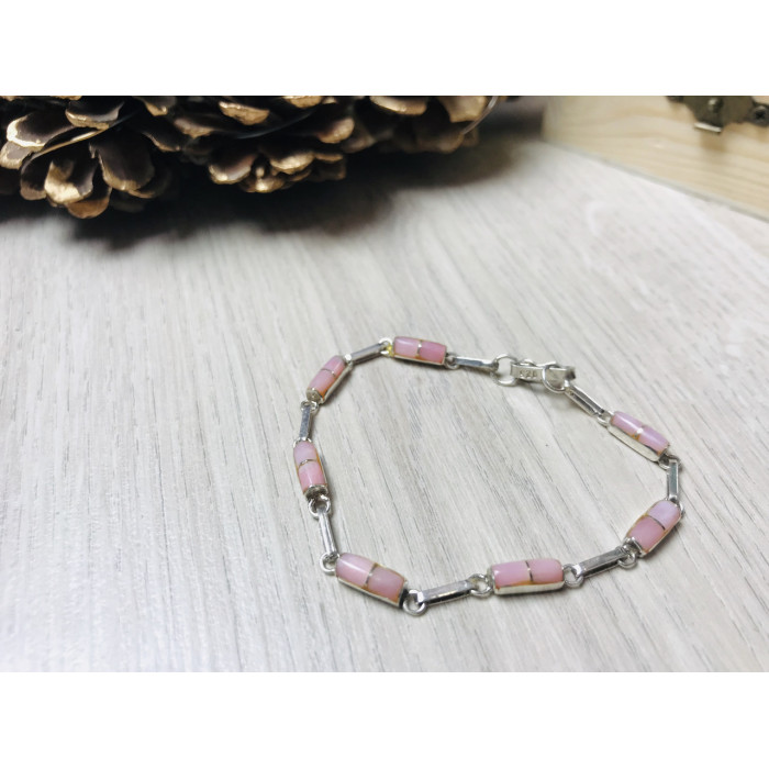 Sky Jewelry Серебряный браслет 925 проба с розовым агатом