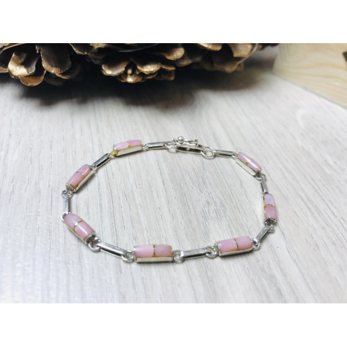 Sky Jewelry Серебряный браслет 925 проба с розовым агатом