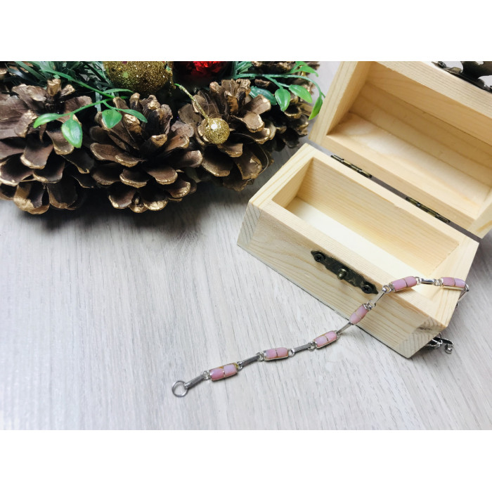 Sky Jewelry Серебряный браслет 925 проба с розовым агатом