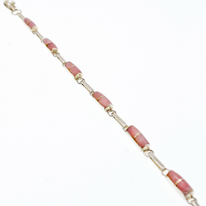 Sky Jewelry Серебряный браслет 925 проба с розовым агатом