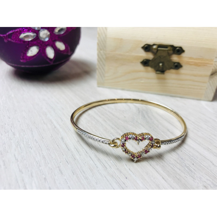 Sky Jewelry Серебряный браслет в позолоте с камушками розовый Топаз