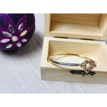 Sky Jewelry Серебряный браслет в позолоте с камушками розовый Топаз