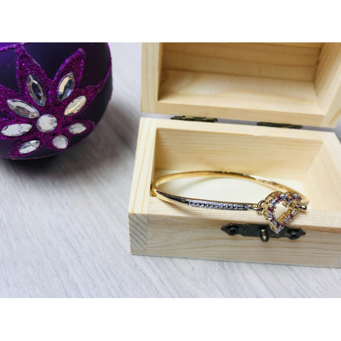 Sky Jewelry Серебряный браслет в позолоте с камушками розовый Топаз