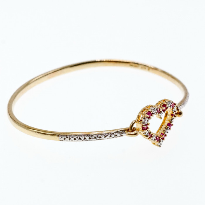 Sky Jewelry Серебряный браслет в позолоте с камушками розовый Топаз