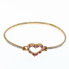 Sky Jewelry Серебряный браслет в позолоте с камушками розовый Топаз