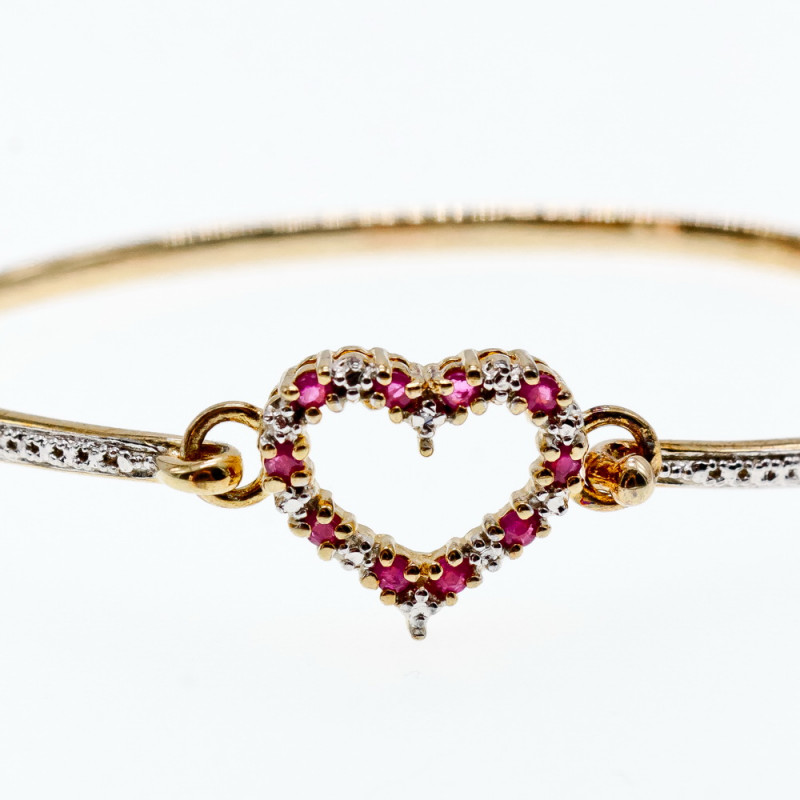 Sky Jewelry Серебряный браслет в позолоте с камушками розовый Топаз