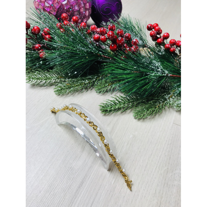 Sky Jewelry Серебряный браслет в позолоте 925 проба с жемчугом