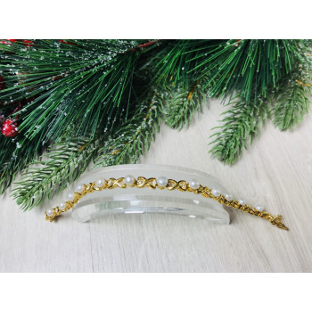 Sky Jewelry Серебряный браслет в позолоте 925 проба с жемчугом