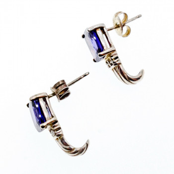 Sky Jewelry Серебряные серьги с камнем Иолит