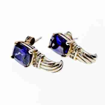 Sky Jewelry Серебряные серьги с камнем Иолит