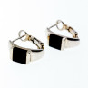 Sky Jewelry Серебряные серьги со вставками из черного Нефрита