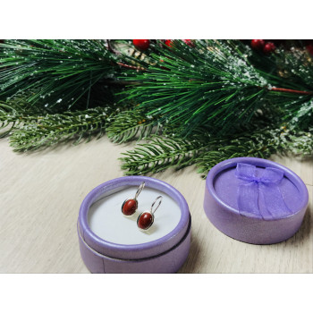 Sky Jewelry Серебряные серьги с красным жадеитом