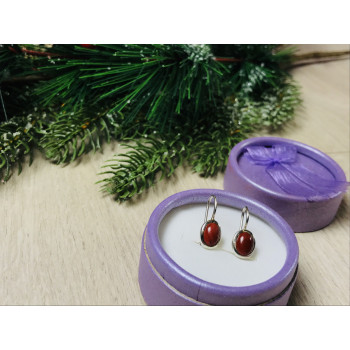 Sky Jewelry Серебряные серьги с красным жадеитом