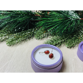 Sky Jewelry Серебряные серьги с красным жадеитом