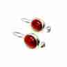 Sky Jewelry Серебряные серьги с красным жадеитом