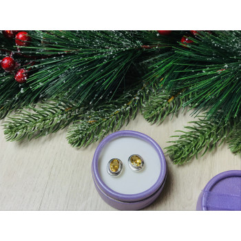 Sky Jewelry Серебряные серьги с цитрином