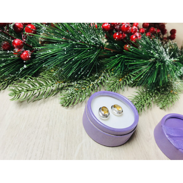Sky Jewelry Серебряные серьги с цитрином