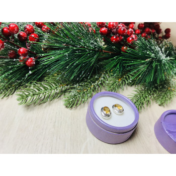 Sky Jewelry Серебряные серьги с цитрином