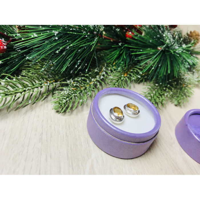 Sky Jewelry Серебряные серьги с цитрином