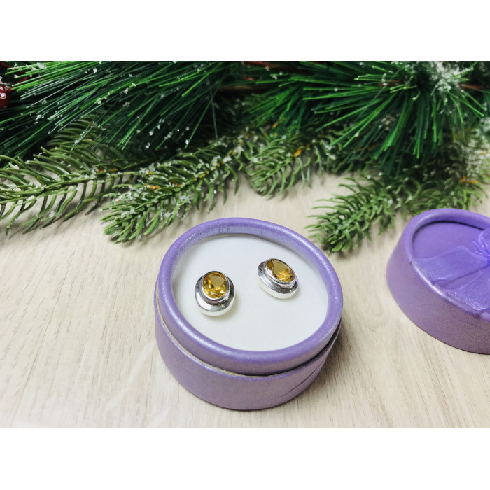 Sky Jewelry Серебряные серьги с цитрином