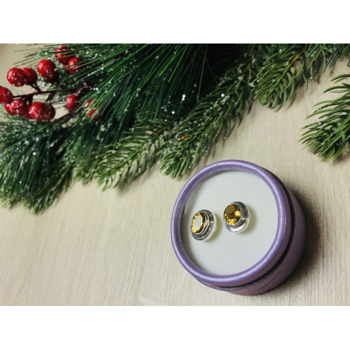 Sky Jewelry Серебряные серьги с цитрином