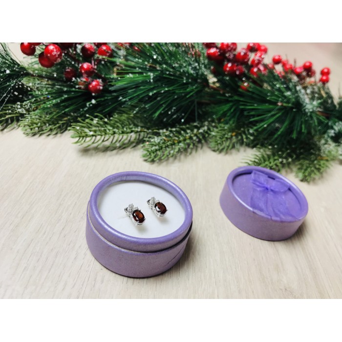 Sky Jewelry Серебряные серьги с гранатом