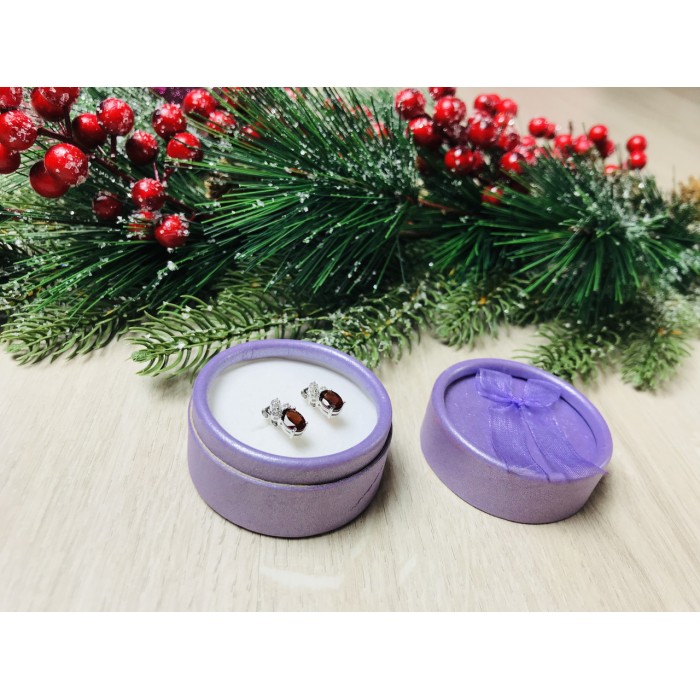 Sky Jewelry Серебряные серьги с гранатом