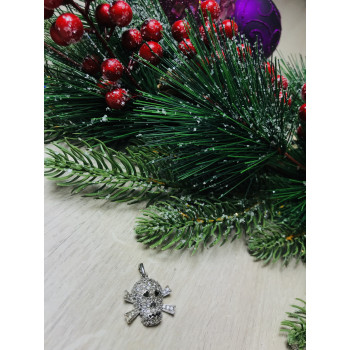 Sky Jewelry Серебряный кулон -череп  с фианитами