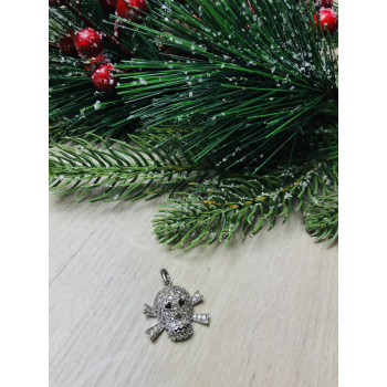 Sky Jewelry Серебряный кулон -череп  с фианитами