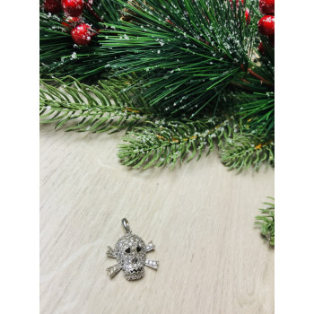 Sky Jewelry Серебряный кулон -череп  с фианитами