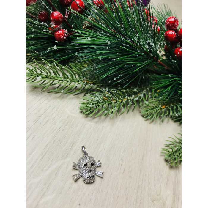 Sky Jewelry Серебряный кулон -череп  с фианитами