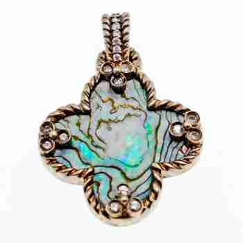 Sky Jewelry Серебряный кулон с камнем Галиотис (Гелиотис)