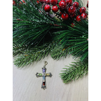 Sky Jewelry Серебряный крестик с натуральными камнями