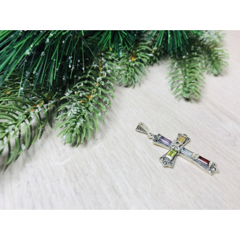 Sky Jewelry Серебряный крестик с натуральными камнями