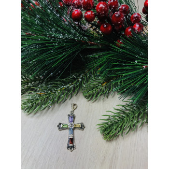 Sky Jewelry Серебряный крестик с натуральными камнями
