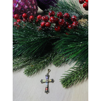 Sky Jewelry Серебряный крестик с натуральными камнями
